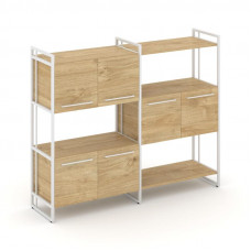 Rift Шкаф комбинированый RF.NS-004 Тиквуд Светлый/Металл Белый/Белый Ручки 1576*396*1286