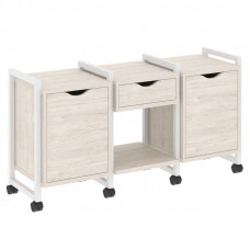 Loft Тумба на колесных опорах VR.L-TN-7.K Денвер Светлый/Металл Белый 1440*460*767