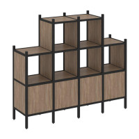 Loft Прямой стеллаж VR.L-16 Дуб Аризона/Металл Черный 1694*446*1458