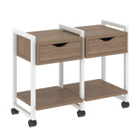 Loft Тумба на колесных опорах VR.L-TN-1.K Дуб Аризона/Металл Белый 970*460*767