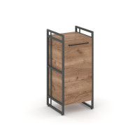 Rift Шкаф 2 ниши узкий RF.SU-21 (L) Дуб Табак/Металл Антрацит/Черный Ручки 420*396*924