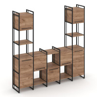 Rift Шкаф комбинированый RF.NS-001 Дуб Табак/Металл Черный/Черный Ручки 2020*396*2010