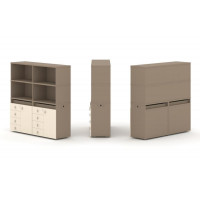 Estetica Набор №4. Тумба двойная+высокая надставка ES.NB.2V-4 Латте/Сатин 1500*410*1520