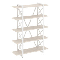 Loft Стеллаж на рег. опорах-5 полок VR.L-MST.O-5.8V Денвер Светлый/Металл Белый 1200*400*1650