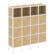 Loft Прямой стеллаж VR.L-09 Тиквуд Светлый/Металл Белый 1694*446*1869