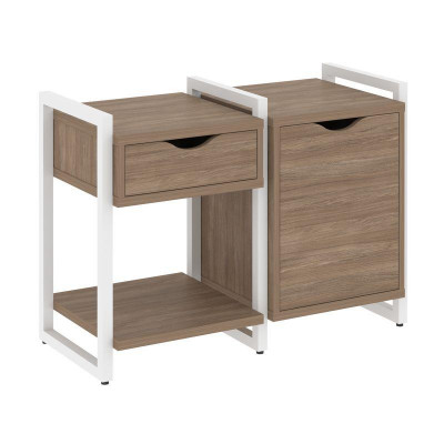 Loft Тумба на регулируемых опорах VR.L-TN-3.O Дуб Аризона/Металл Белый 970*460*719