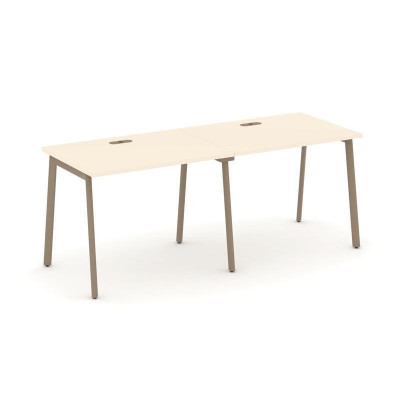 Estetica Рабочая станция 2 места ES.RS-2.1-LP Сатин/Металл Латте 1960*730*750