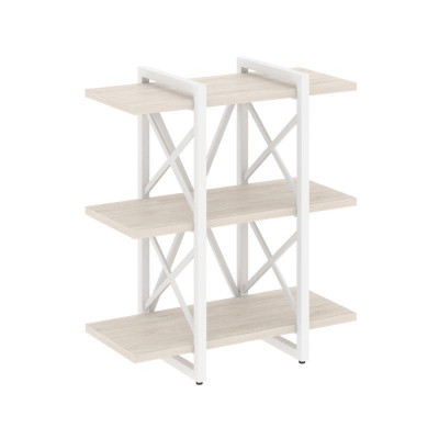 Loft Стеллаж на рег. опорах-3 полки VR.L-MST.O-3.4V Денвер Светлый/Металл Белый 800*400*910