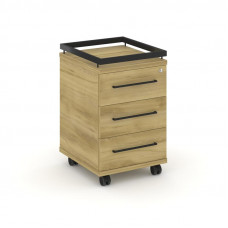 Rift Тумба мобильная усиленная + рамка RF.TM-003 Дуб Винченцо/Металл Черный/Черный Ручки 416*460*665