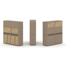 Estetica Набор №9. Тумба двойная+высокая надставка ES.NB.2V-9 Латте/Тиквуд Светлый 1500*410*1520