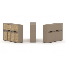 Estetica Набор №6. Тумба двойная+низкая надставка ES.NB.2N-6 Латте/Тиквуд Светлый 1500*410*1135