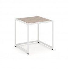 Loft Стол журнальный VR.L-SJK-45 Дуб Аттик/Металл Белый 450*450*450