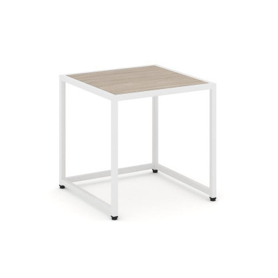 Loft Стол журнальный VR.L-SJK-45 Дуб Аттик/Металл Белый 450*450*450