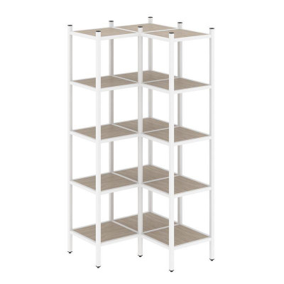 Loft Угловой внутренний стеллаж VR.L-32 Дуб Аттик/Металл Белый 862*862*1869