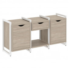 Loft Тумба на регулируемых опорах VR.L-TN-7.O Дуб Аттик/Металл Белый 1440*460*719