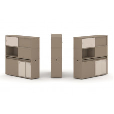 Estetica Набор №33. Тумба двойная+высокая надставка ES.NB.2V-33 Латте/Капучино 1500*410*1520