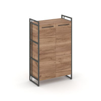 Rift Шкаф 3 ниши широкий RF.SS-31 Дуб Табак/Металл Антрацит/Черный Ручки 798*396*1286