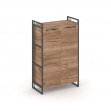 Rift Шкаф 3 ниши широкий RF.SS-31 Дуб Табак/Металл Антрацит/Черный Ручки 798*396*1286