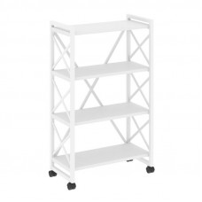 Loft Стеллаж на колесных опорах-4 полки VR.L-MST.K-4.8 Белый Бриллиант/Металл Белый 800*400*1334