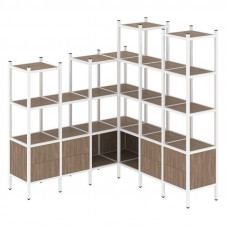 Loft Угловой внутренний стеллаж VR.L-41 Дуб Аризона/Металл Белый 1694*1694*1869