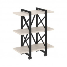 Loft Стеллаж на колесных опорах-3 полки VR.L-MST.K-3.4V Денвер Светлый/Металл Черный 800*400*968
