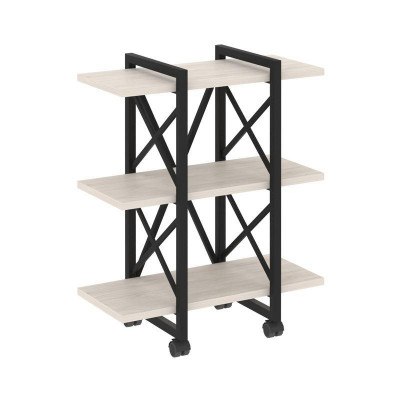 Loft Стеллаж на колесных опорах-3 полки VR.L-MST.K-3.4V Денвер Светлый/Металл Черный 800*400*968