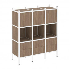 Loft Прямой стеллаж VR.L-08 Дуб Аризона/Металл Белый 1278*446*1458