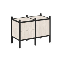 Loft Прямой стеллаж VR.L-01 Денвер Светлый/Металл Черный 862*446*636