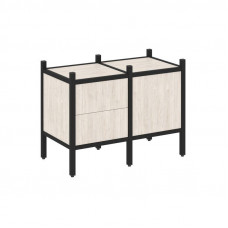 Loft Прямой стеллаж VR.L-01 Денвер Светлый/Металл Черный 862*446*636