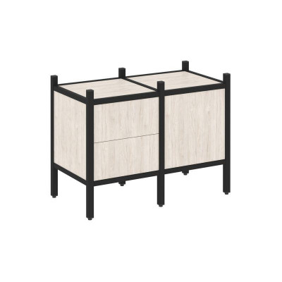 Loft Прямой стеллаж VR.L-01 Денвер Светлый/Металл Черный 862*446*636