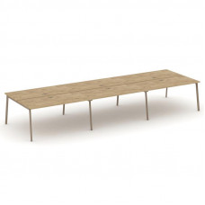 Estetica Рабочая станция 6 мест ES.D.RS-6.4-LP Тиквуд Светлый/Металл Латте 4740*1500*750