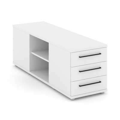 Rift Тумба опорная/приставная RF.TOPD-002 Белый Бриллиант/Черный Ручки 1432*450*523