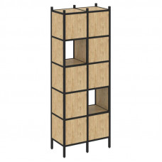 Loft Прямой стеллаж VR.L-05 Тиквуд Светлый/Металл Черный 862*446*2280