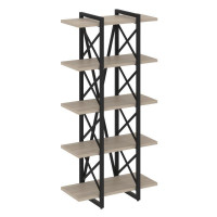 Loft Стеллаж на рег. опорах-5 полок VR.L-MST.O-5.4V Дуб Аттик/Металл Черный 800*400*1650