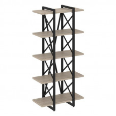 Loft Стеллаж на рег. опорах-5 полок VR.L-MST.O-5.4V Дуб Аттик/Металл Черный 800*400*1650