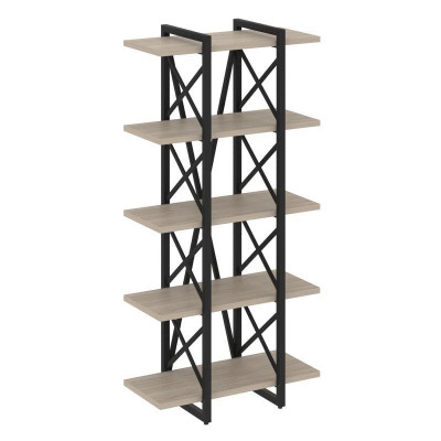 Loft Стеллаж на рег. опорах-5 полок VR.L-MST.O-5.4V Дуб Аттик/Металл Черный 800*400*1650