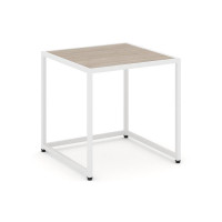 Loft Стол журнальный VR.L-SJK-50 Дуб Аттик/Металл Белый 500*500*500