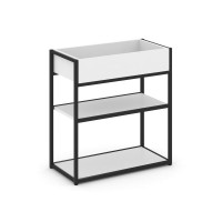 Rift Стеллаж металлический низкий приставной RF.STM-013 Белый Бриллиант/Металл Черный 796*350*750