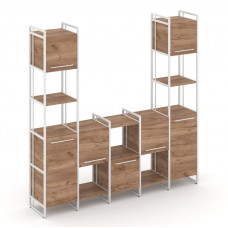 Rift Шкаф комбинированый RF.NS-001 Дуб Табак/Металл Белый/Белый Ручки 2020*396*2010