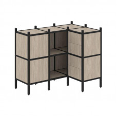 Loft Угловой внутренний стеллаж VR.L-28 Дуб Аттик/Металл Черный 1278*862*1047