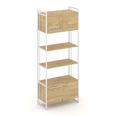 Rift Шкаф 5 ниш широкий RF.SS-54 Тиквуд Светлый/Металл Белый/Белый Ручки 798*396*2010