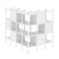 Loft Угловой внешний стеллаж наборный VR.L-52 Белый Бриллиант/Металл Белый 1694*1278*1458