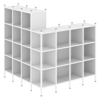 Loft Угловой внешний стеллаж наборный VR.L-60 Белый Бриллиант/Металл Белый 1694*1694*1869