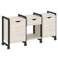Loft Тумба на колесных опорах VR.L-TN-7.K Денвер Светлый/Металл Черный 1440*460*767