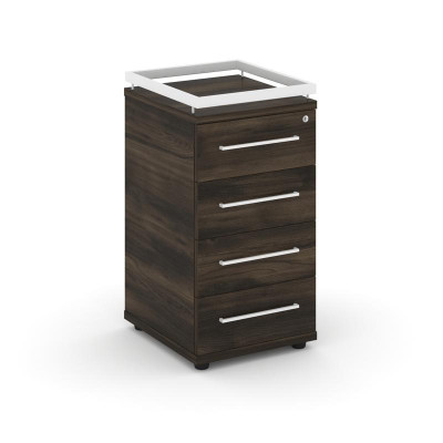 Rift Тумба приставная+рамка RF.TPR-002 Дуб Мали/Металл Белый/Белый Ручки 416*460*797