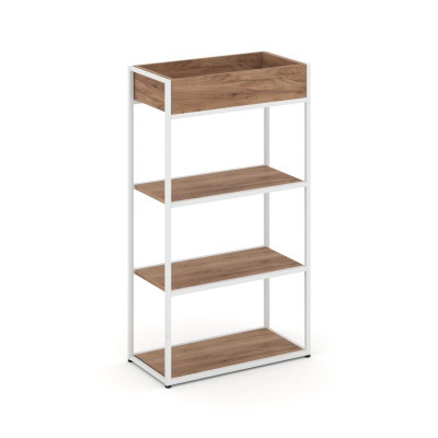 Rift Стеллаж металлический высокий приставной RF.STM-001 Дуб Табак/Металл Белый 596*350*1250
