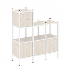 Loft Прямой стеллаж VR.L-13 Денвер Светлый/Металл Белый 1278*446*1458