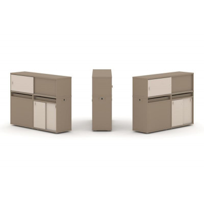 Estetica Набор №22. Тумба двойная+низкая надставка ES.NB.2N-22 Латте/Капучино 1500*410*1135