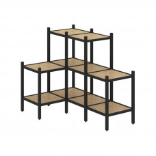 Loft Угловой внутренний стеллаж VR.L-37 Тиквуд Светлый/Металл Черный 862*1278*1047