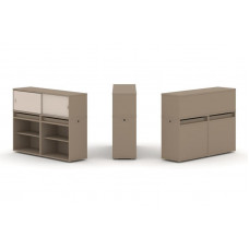 Estetica Набор №2. Тумба двойная+низкая надставка ES.NB.2N-2 Латте/Капучино 1500*410*1135